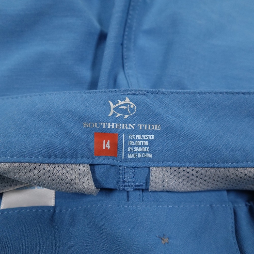 Southern Tide Shorts Boys 14 Blue Heathered T3‎ Gulf Stretch Golf Performance - Picture 3 of 11